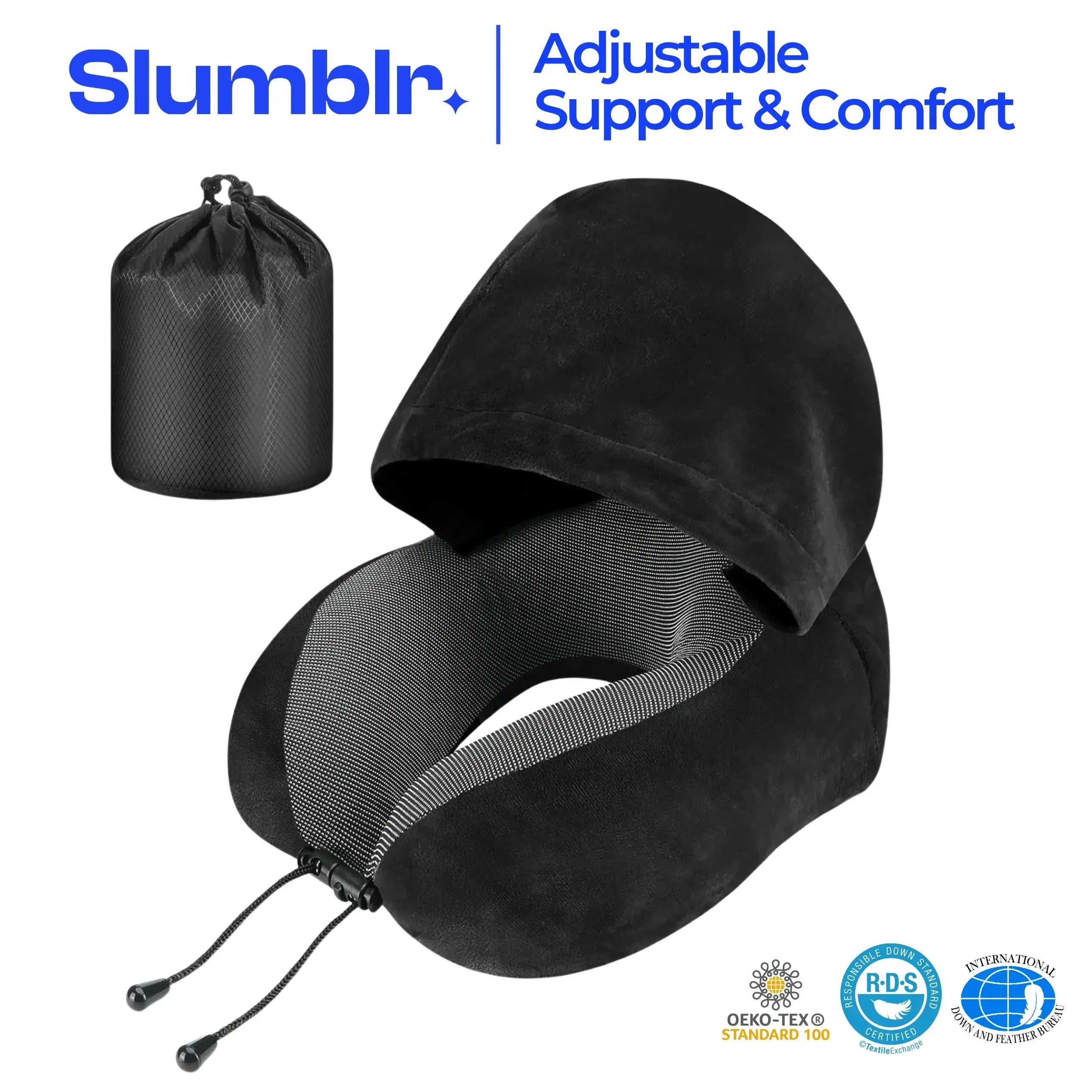 Slumblr® Hooded U-Shaped Travel Pillow Slumblr