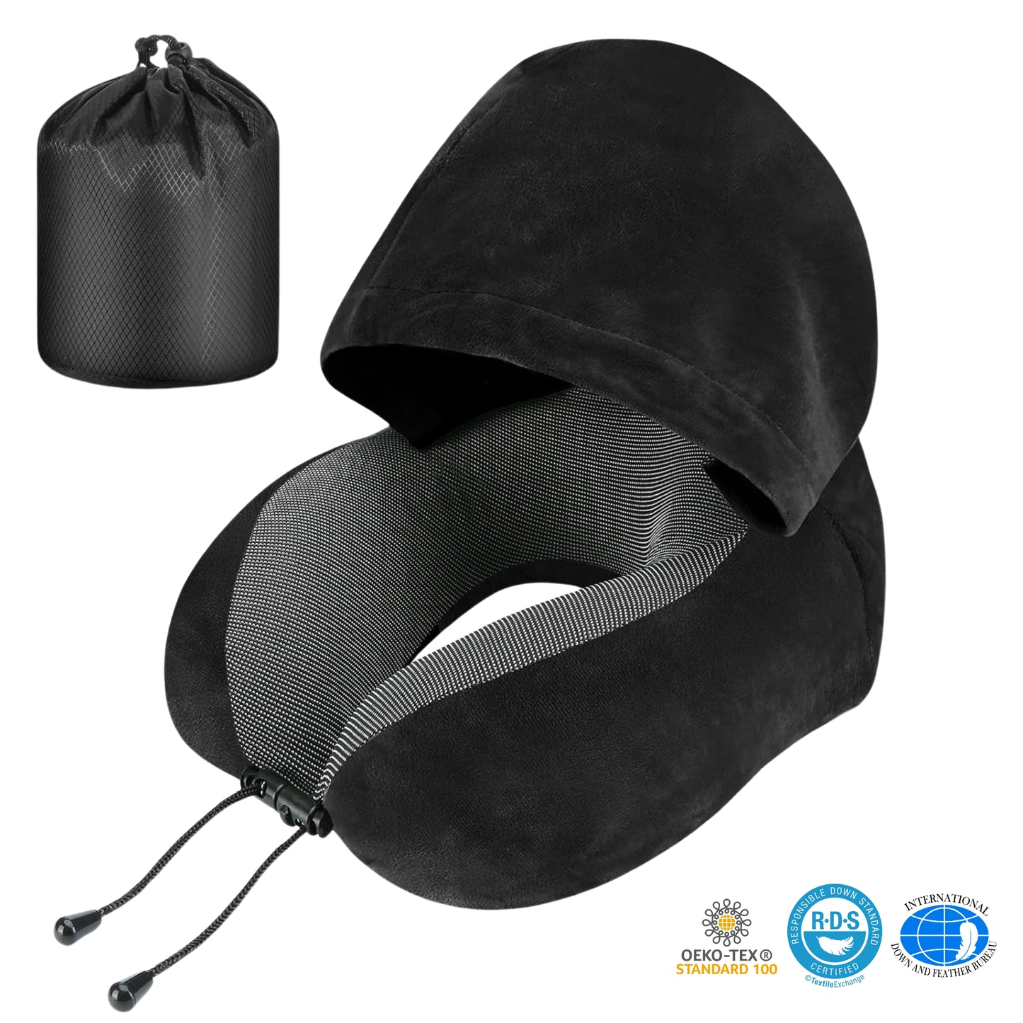Slumblr® Hooded U-Shaped Travel Pillow