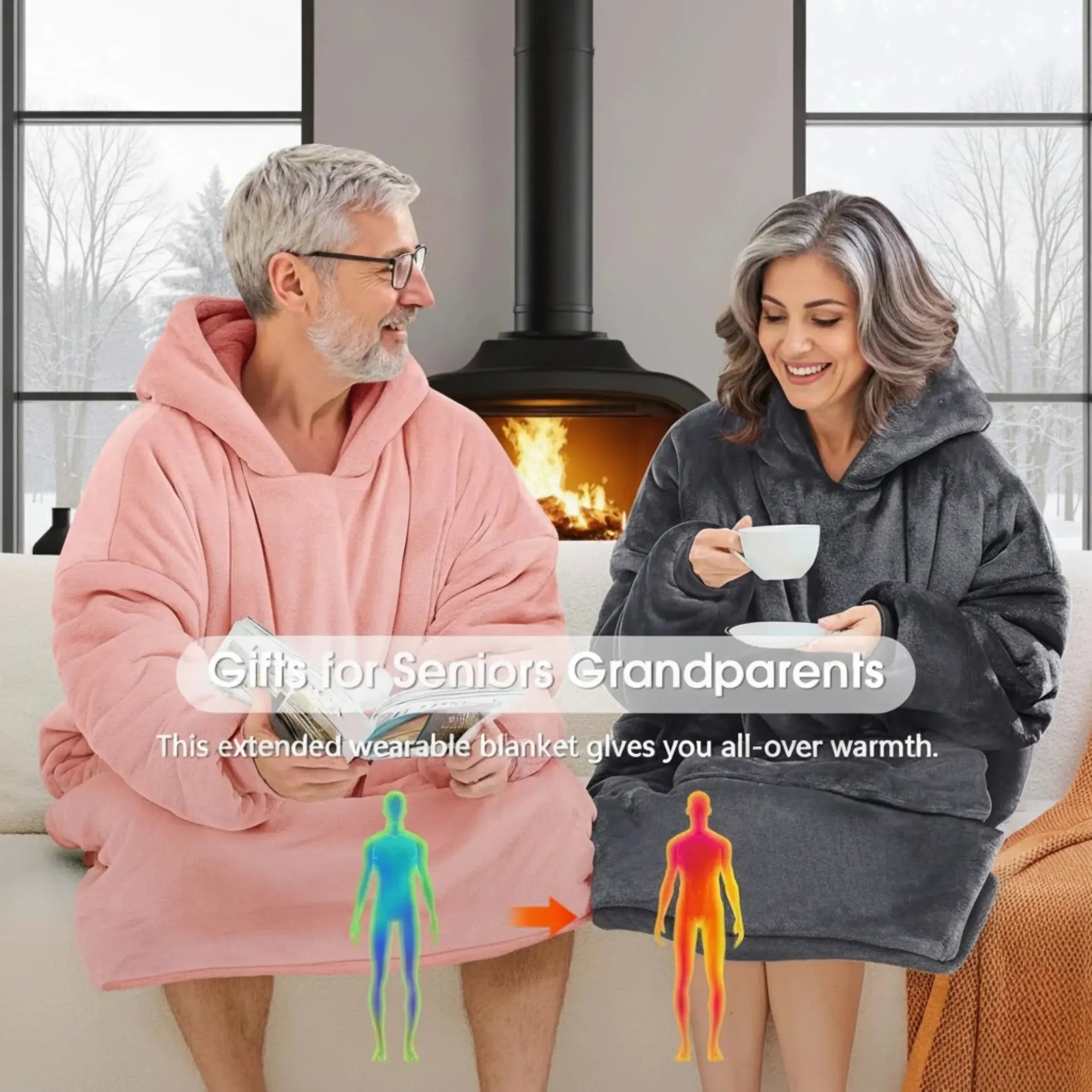 Slumblr® Double Fleece Hooded Pullover Jacket Slumblr