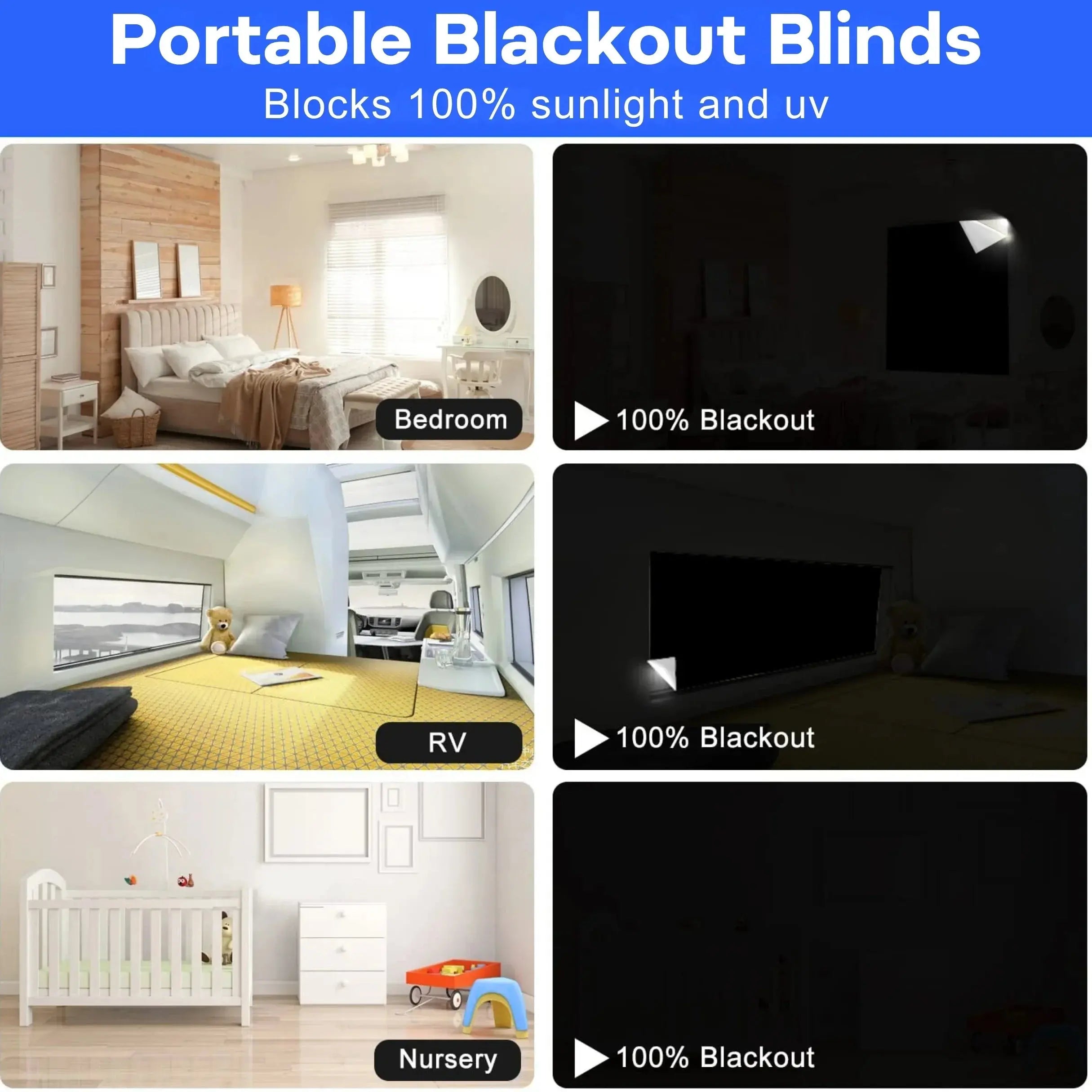 Slumblr® Magnetic Portable Blackout Window Shades Slumblr