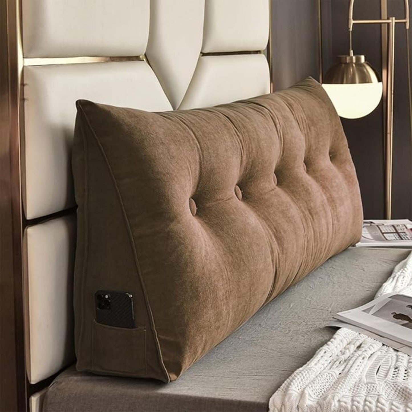 Slumblr® Large Triangle Headboard Pillow Ergonomic Wedge Backrest