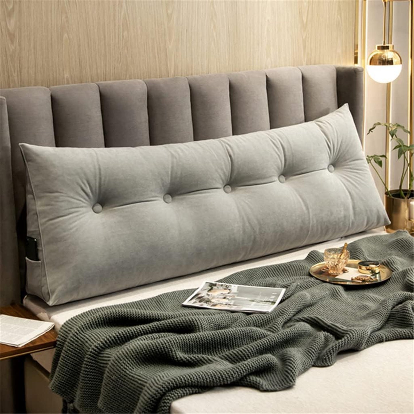 Slumblr® Large Triangle Headboard Pillow Ergonomic Wedge Backrest