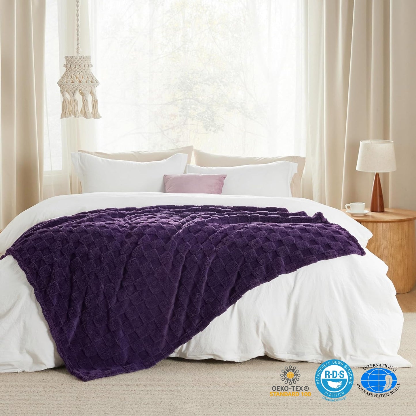 Slumblr® Cozy Checkered Fleece Throw Blanket