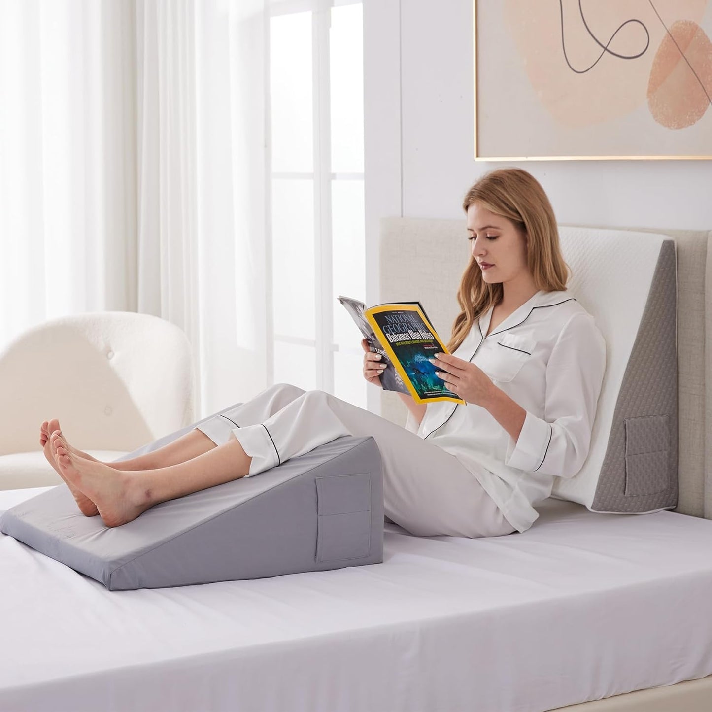 Ergonomic Wedge Pillow — Memory Foam Support for GERD, Acid Reflux and Better Sleep