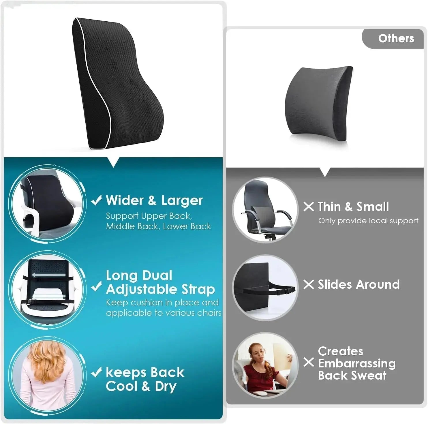 Slumblr® Lumbar Support Pillow for Back Pain Relief Slumblr