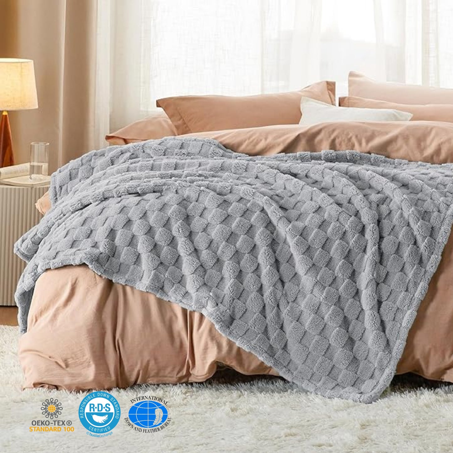 Slumblr® Cozy Checkered Fleece Throw Blanket