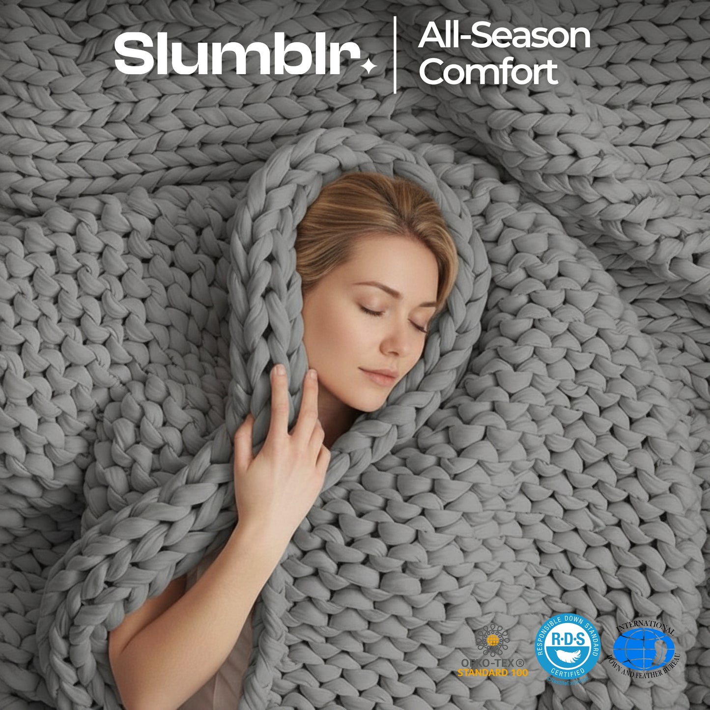 Slumblr® Handmade Minimalist Chunky Knitted Weighted Blanket