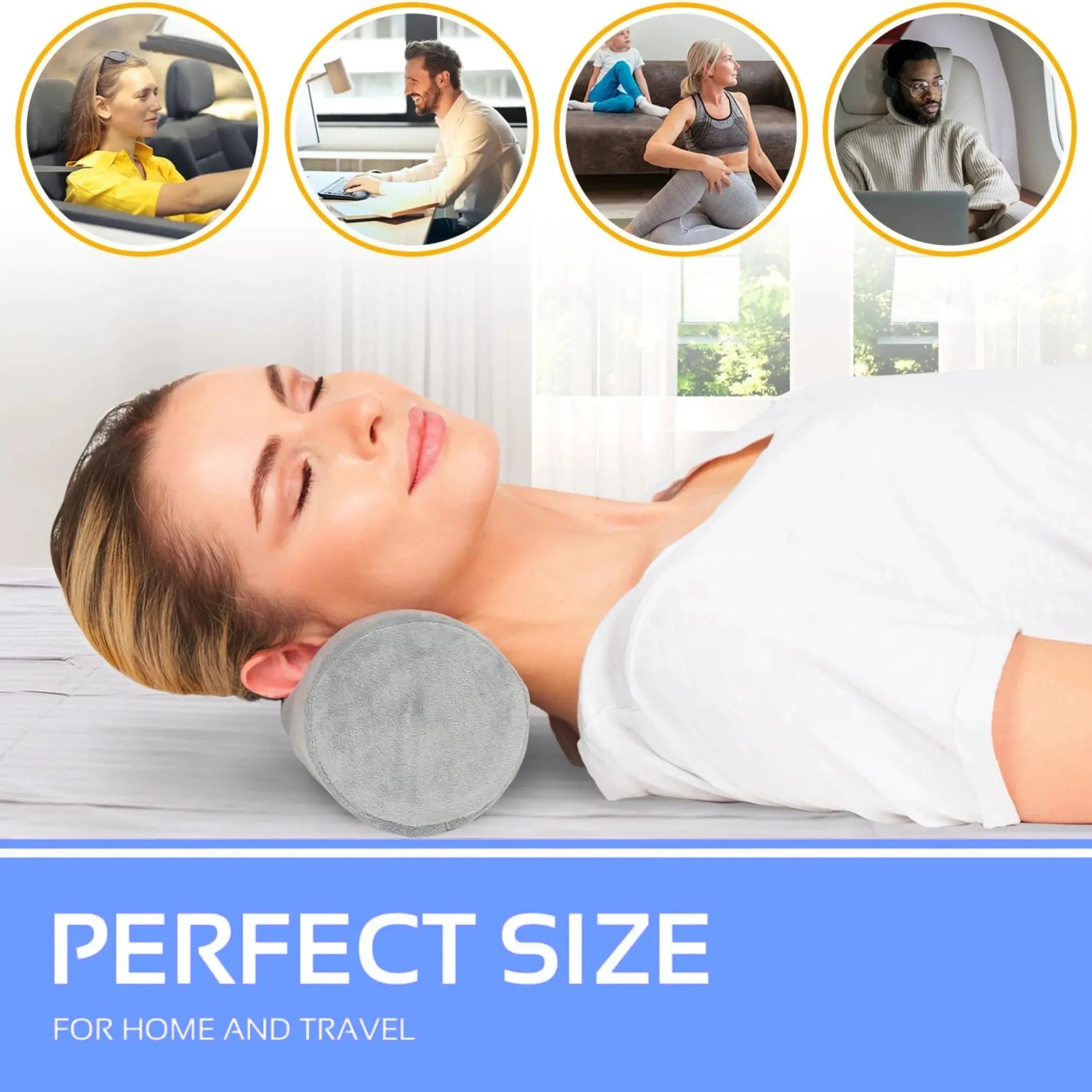 Slumblr® Neck Roll Bolster Pillow (2 Packs) Slumblr