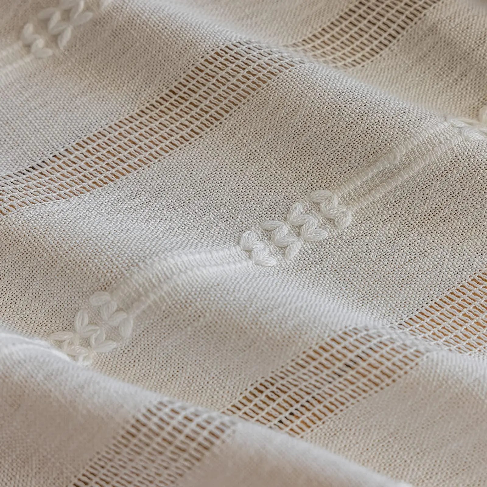 Slumblr® Jacquard Hollow White Tulle Curtains Slumblr
