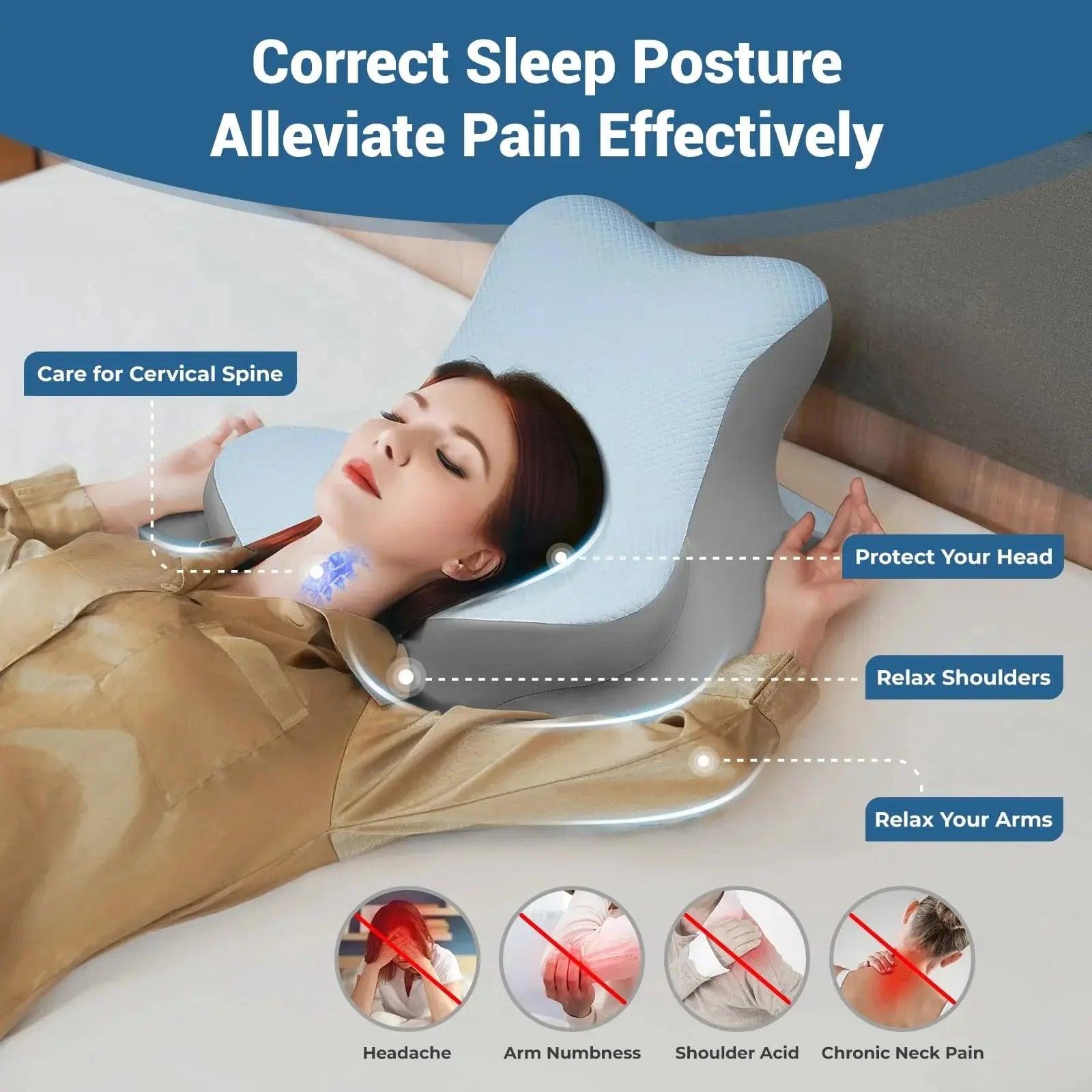Slumblr® Memory Foam Adjustable Cervical Pillow Slumblr