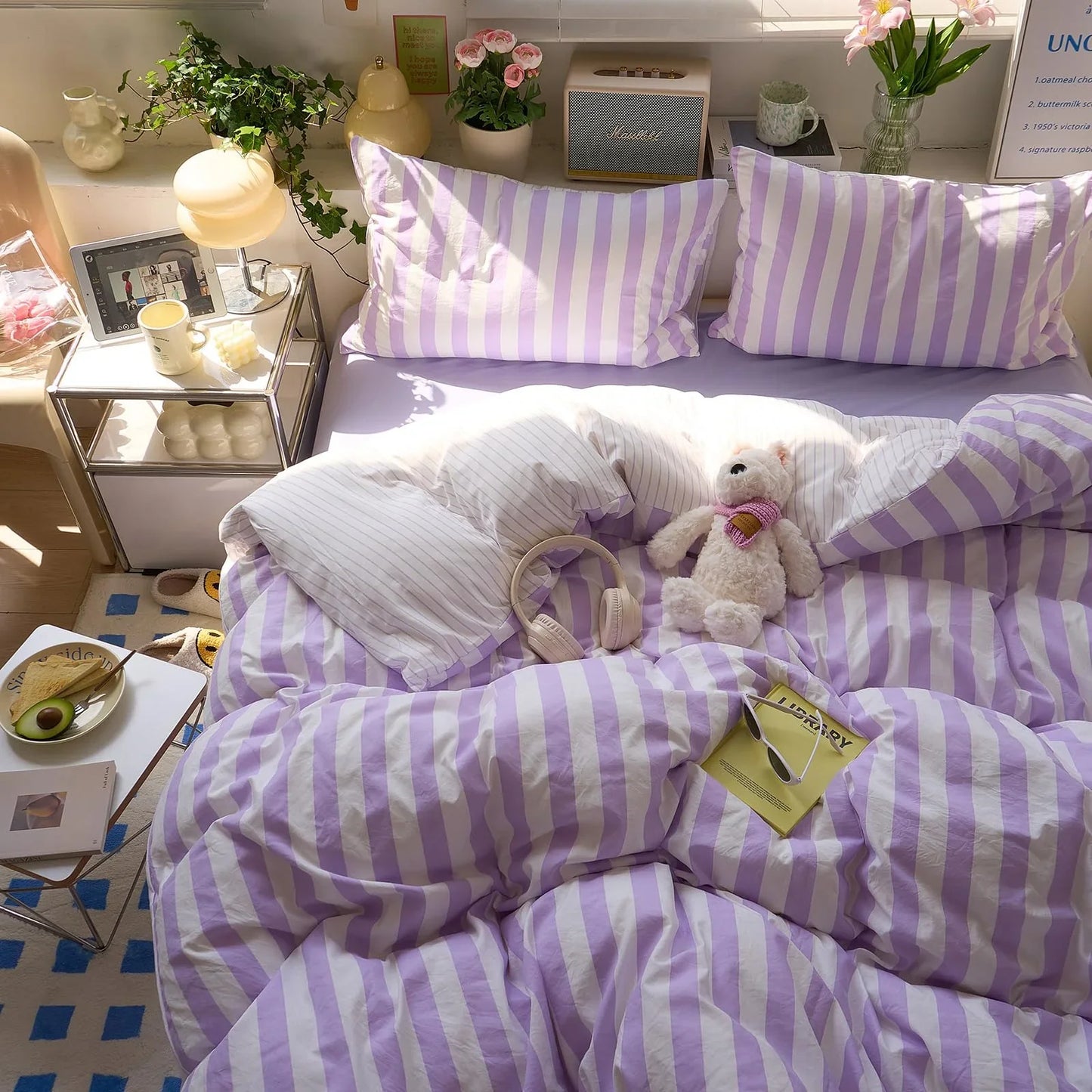 Slumblr® Cotton Crepe Striped Quilt Set