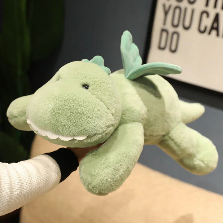 Free Sample Green Dinosaur Plush Stuffed Animal Toys with Cute wings Soft Baby comfort Plush Dinosaur Stuffed Toys Gifts