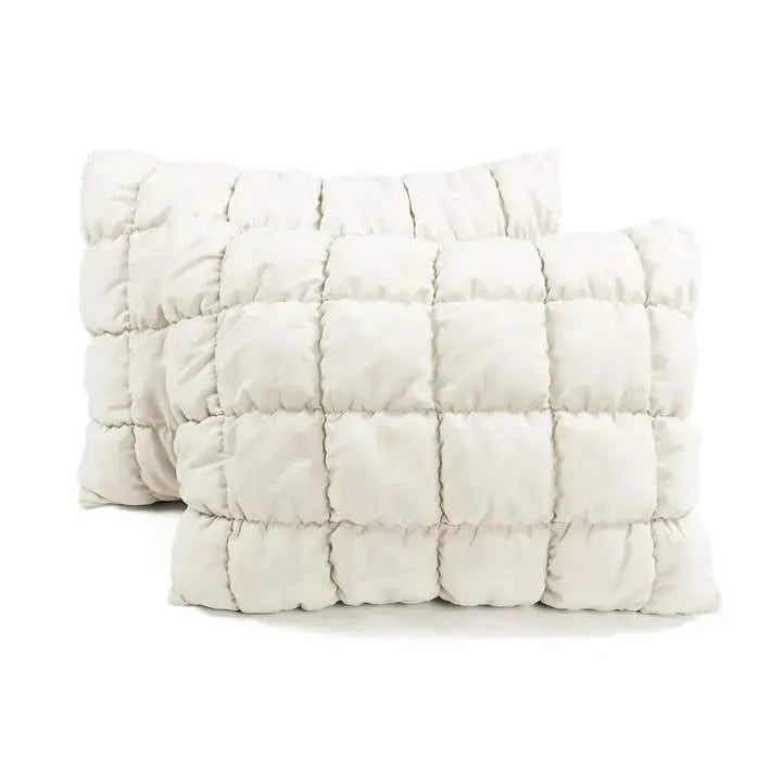 Wholesale 3-Piece Soft White Mashmallow Puff Comforter Set Fluffy Bedding