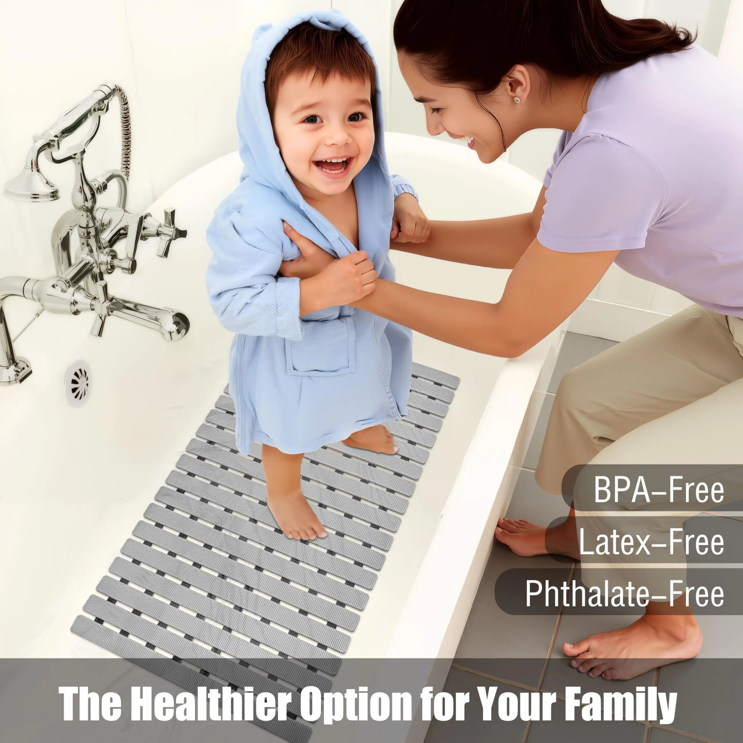 Slumblr® Non Slip Bathtub Mat with Drain Holes Slumblr