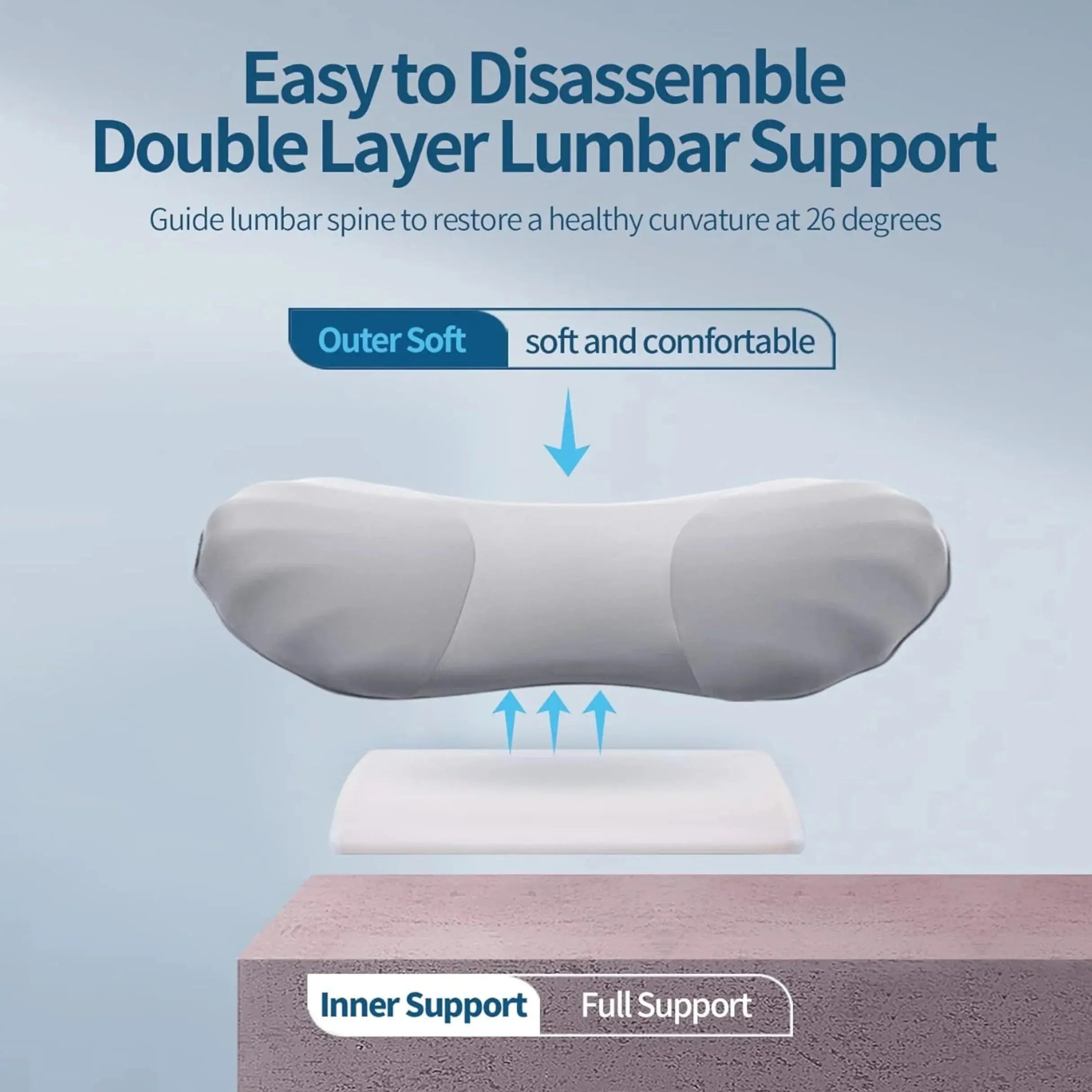 Slumblr® High Rebound Memory Foam Lumbar Pillow Slumblr