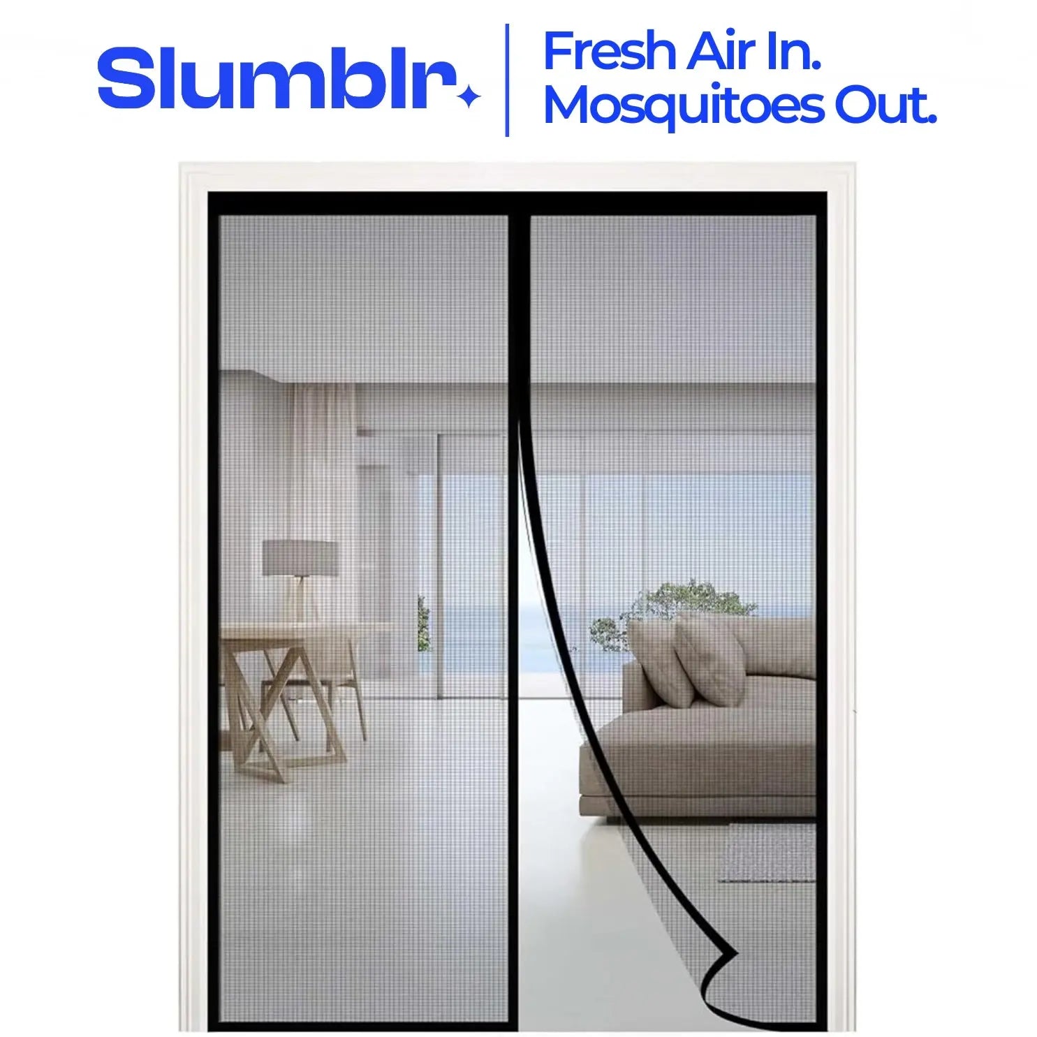Slumblr® Auto Close Screen Door Mesh with Magnets Slumblr