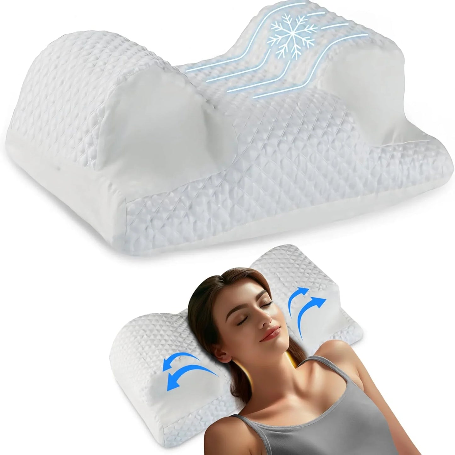 Slumblr® Ergonomic Memory Foam Pillow Contour Cooling