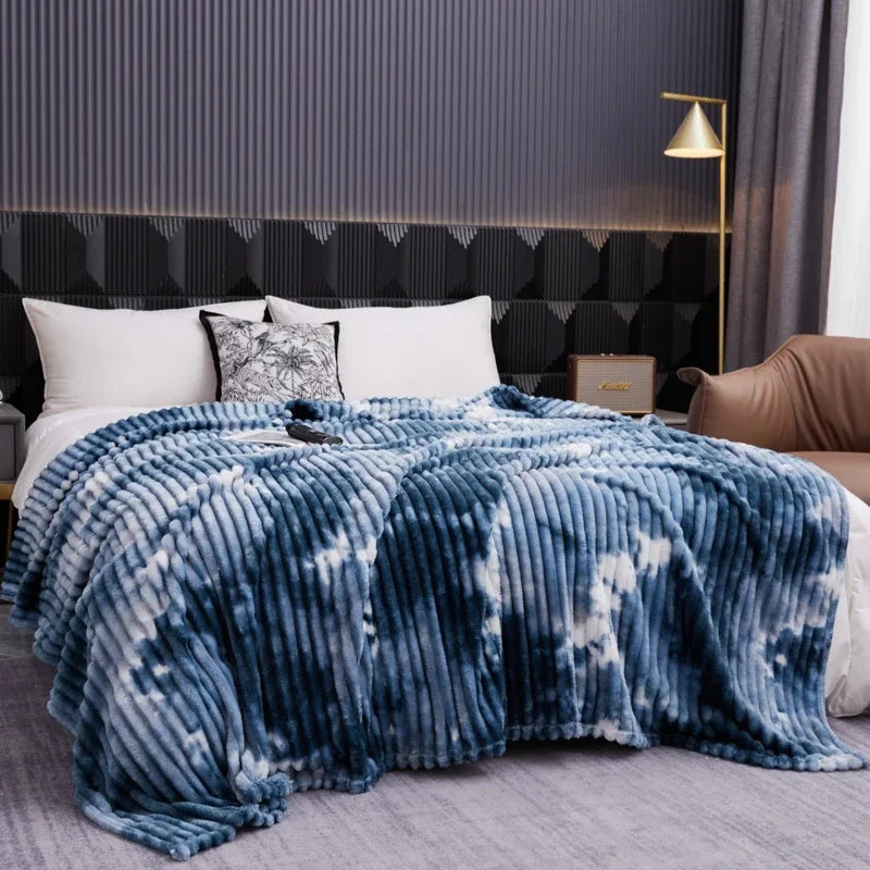 High Quality Blanket for Beds Tie Dyeing Warm Manta Single/Queen/King Flannel Fleece Thow Blanket Thick Warm Plaids Sofa Blanket