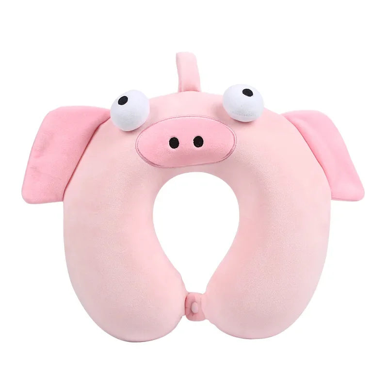 Cartoon Animal U-shaped Pillow Unicorn Neck Pillow Slow Rebound Memory Foam Neck Pillow Airplane Car Travel Nap Pillow