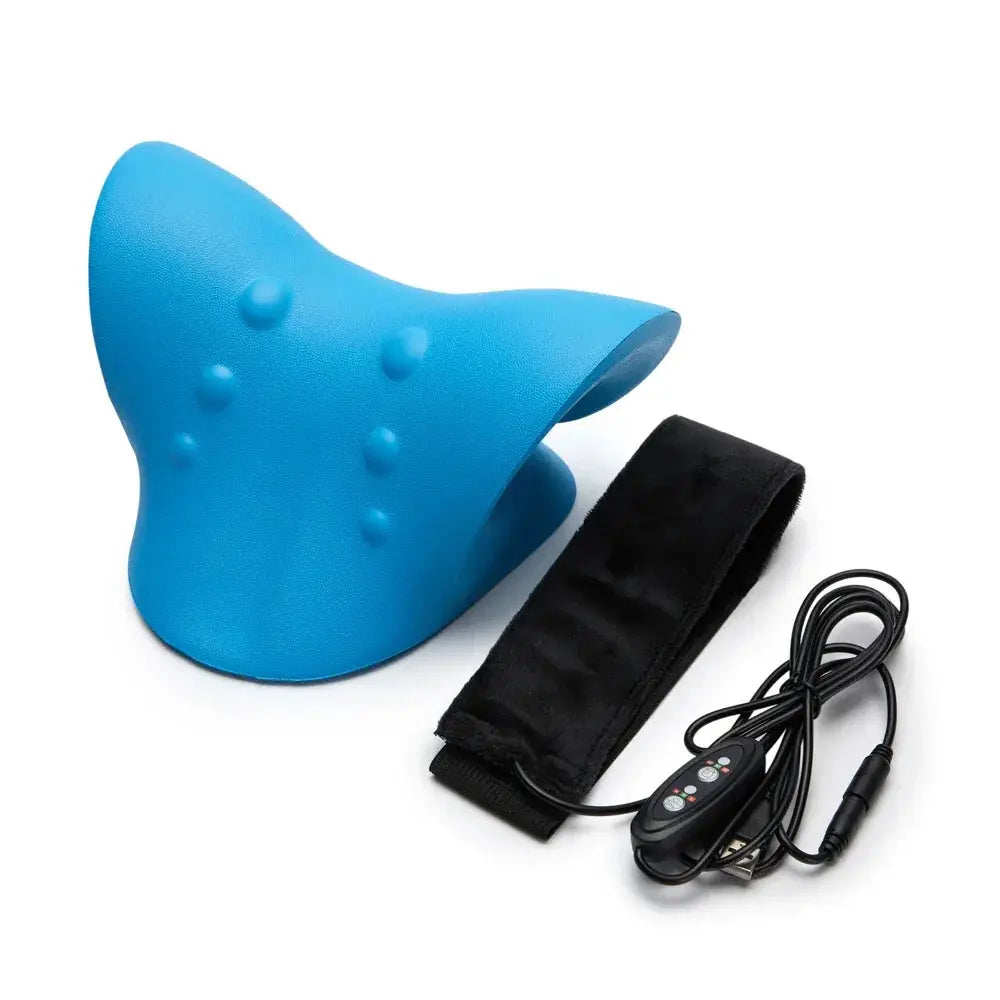 Cervical Massager Heated Neck Stretcher Pain Relief Cervical Traction Device Heating Shoulder Relaxer Acupoint Massage Pillow