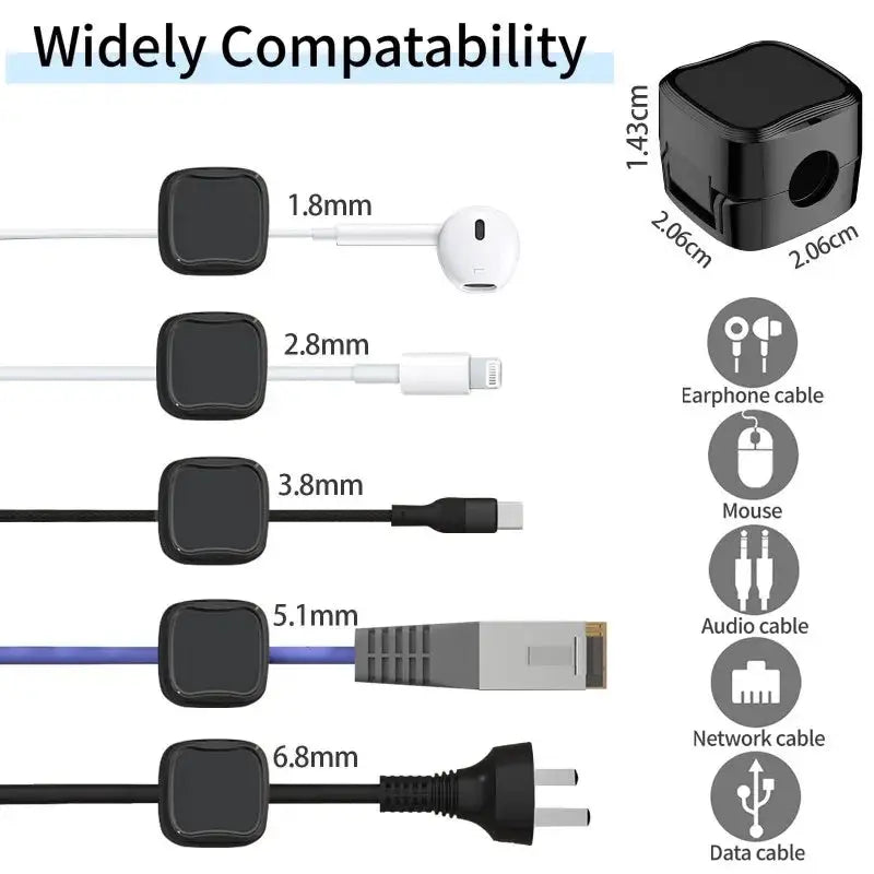 5/10 PCS Magnetic Cable Clips Cable Smooth Adjustable Cord Holder Under Desk Cable Management Wire Keeper Cable Organizer Holder