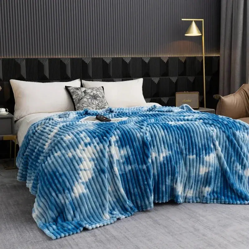 High Quality Blanket for Beds Tie Dyeing Warm Manta Single/Queen/King Flannel Fleece Thow Blanket Thick Warm Plaids Sofa Blanket