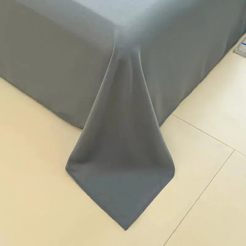 1pc Soft Fabric Flat Bedsheet Solid Color Top Sheets Single Double King Queen Couple Flat Bedsheet Soft Home Bed Linen Sheets