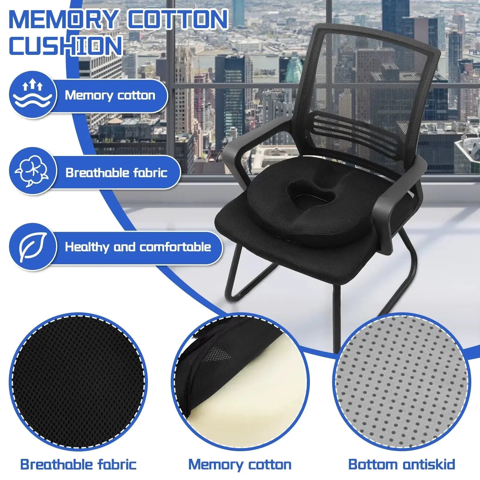 Donut Pillow Seat Cushion for Hemorrhoids,Sciatica & Hip & Coccyx Desk Chair Cushion for Long Sitting Office Worker, Car Driver