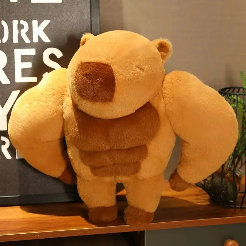 45-75cm Muscle Capybara Plush Toys Stuffed Animals Capybara Pillow Doll Girlfriend Birthday Gifts
