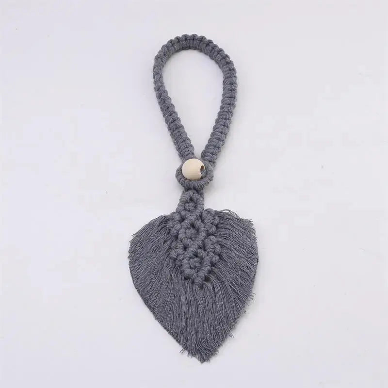 1/2PCs Handmade Curtain Tiebacks Macrame Tassel Leaf Shaped Curtain Holdback Braided Tie Back Holder Bohemian Home Decoration
