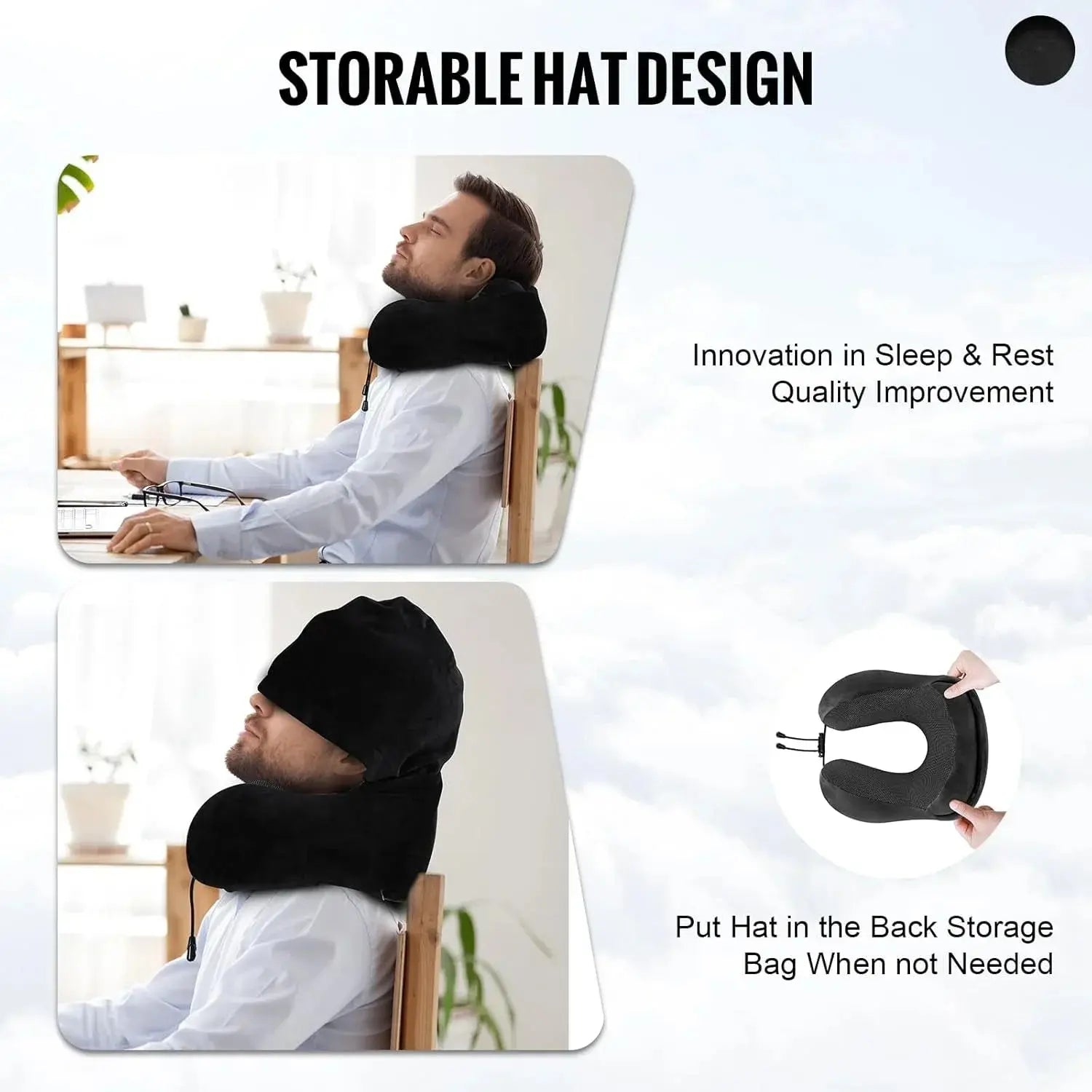Slumblr® Hooded U-Shaped Travel Pillow Slumblr