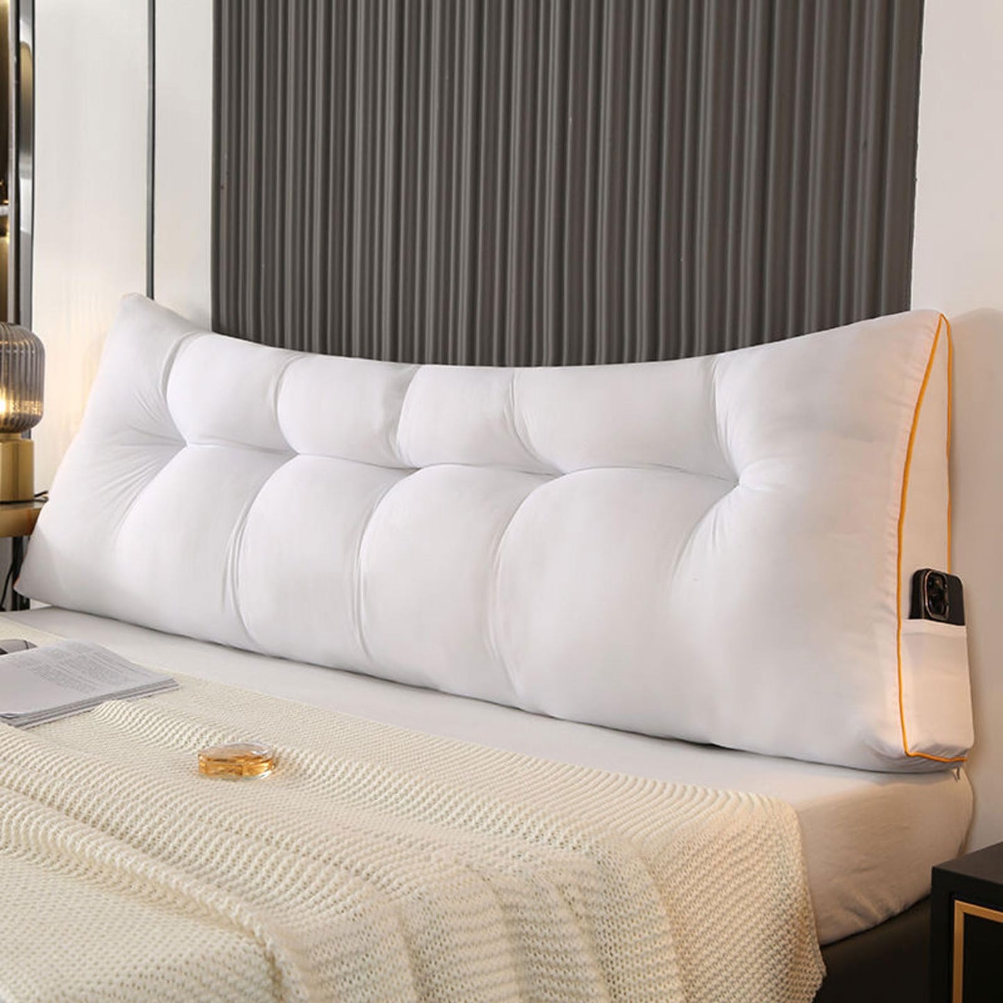 Slumblr® Large Triangle Headboard Pillow – Wedge Cushion for Bed or Sofa