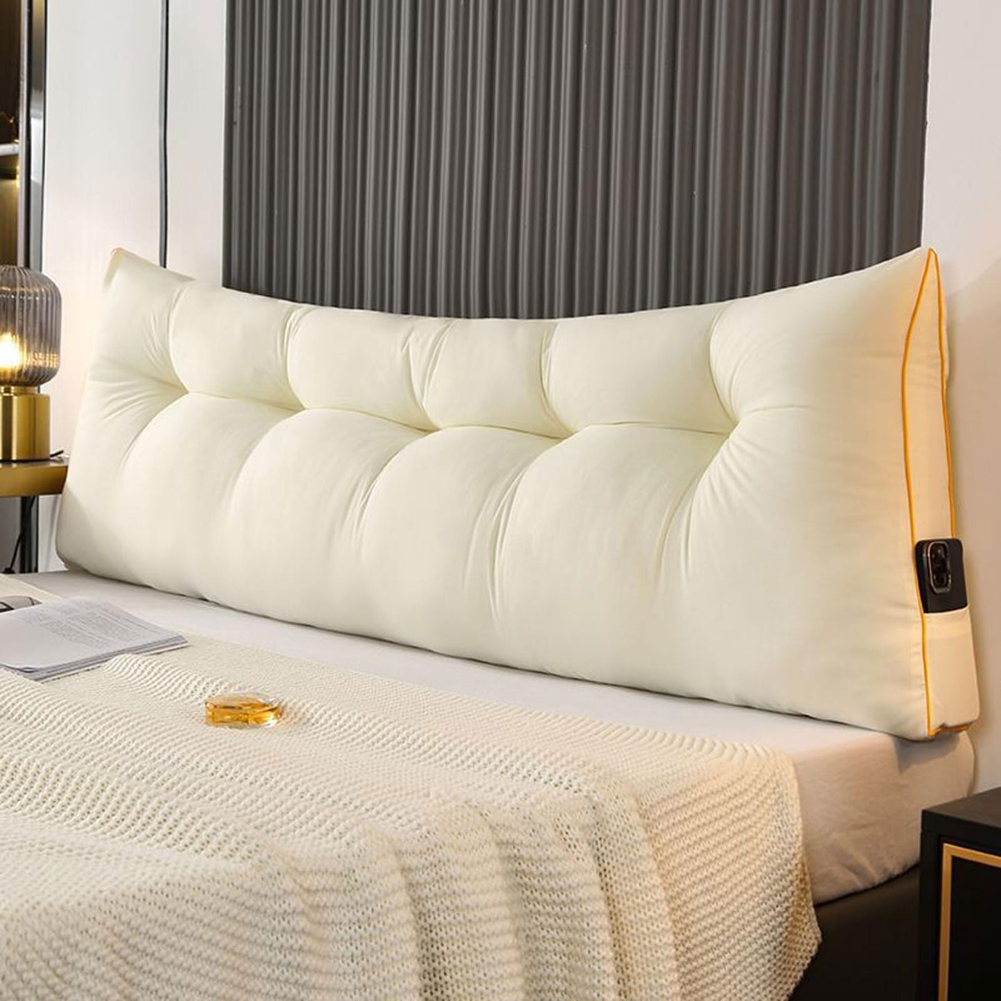 Slumblr® Large Triangle Headboard Pillow – Wedge Cushion for Bed or Sofa