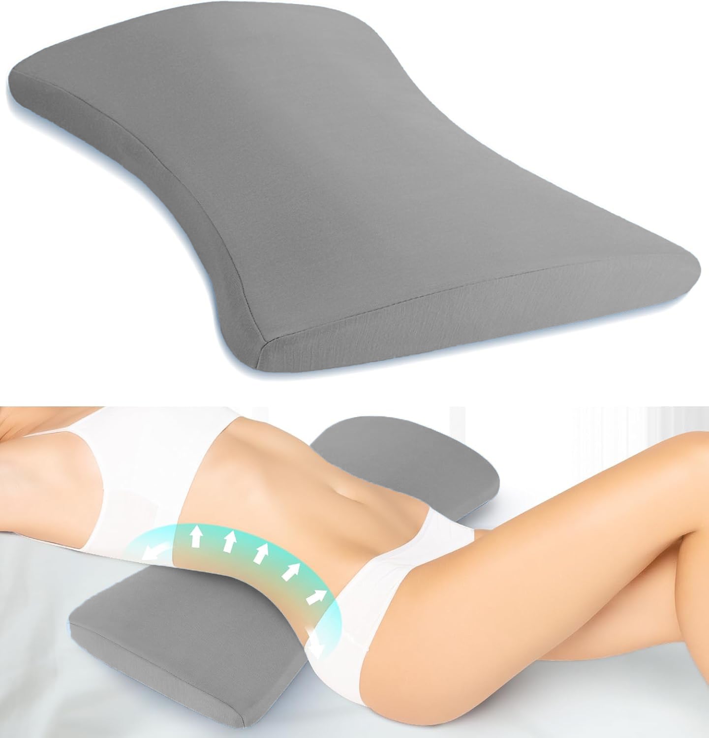 Lumbar Support Pillow for Back Pain Relief Memory Foam Comfort for Restful Sleep