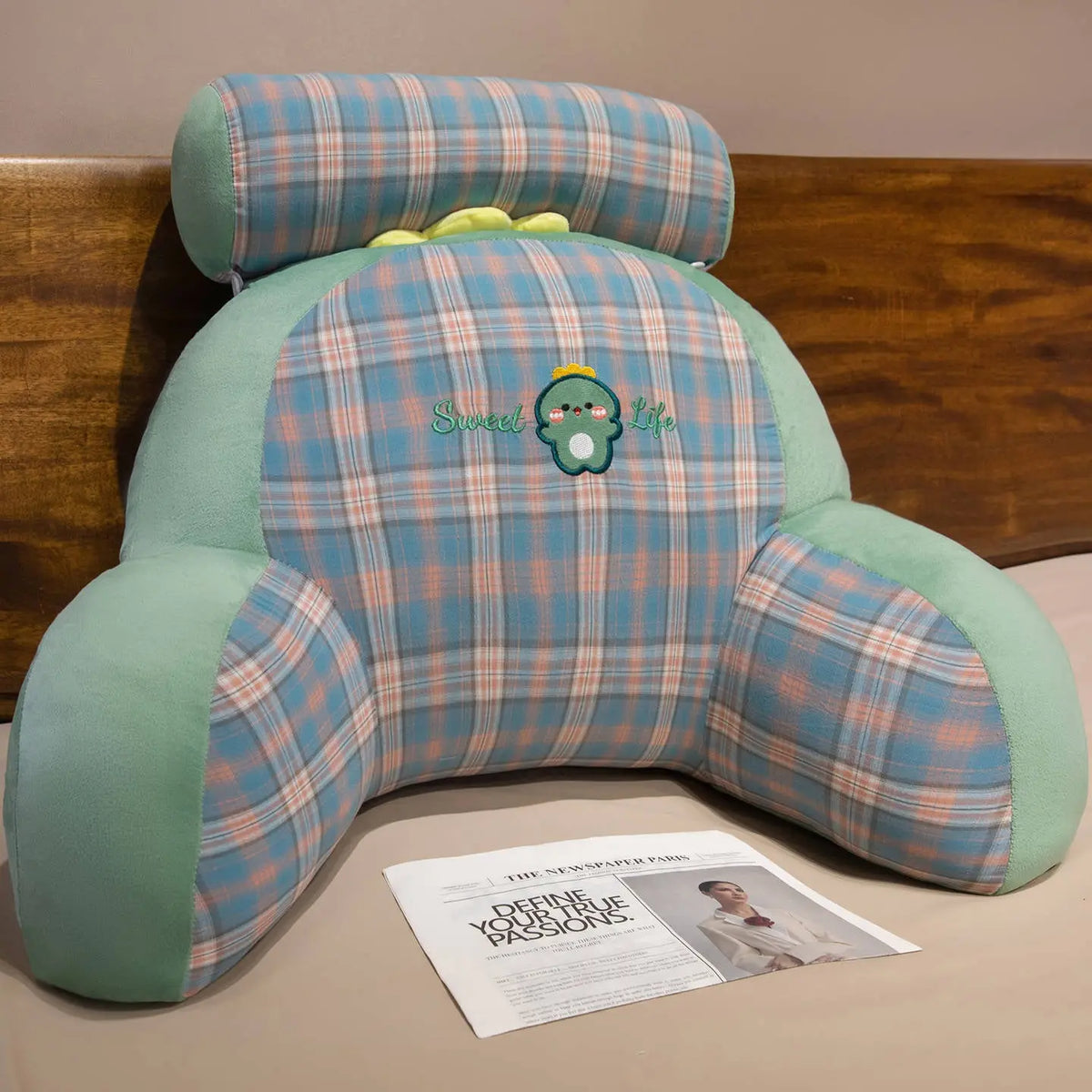 Slumblr® Soft Polyester Bed Backrest Cushion for Reading Slumblr