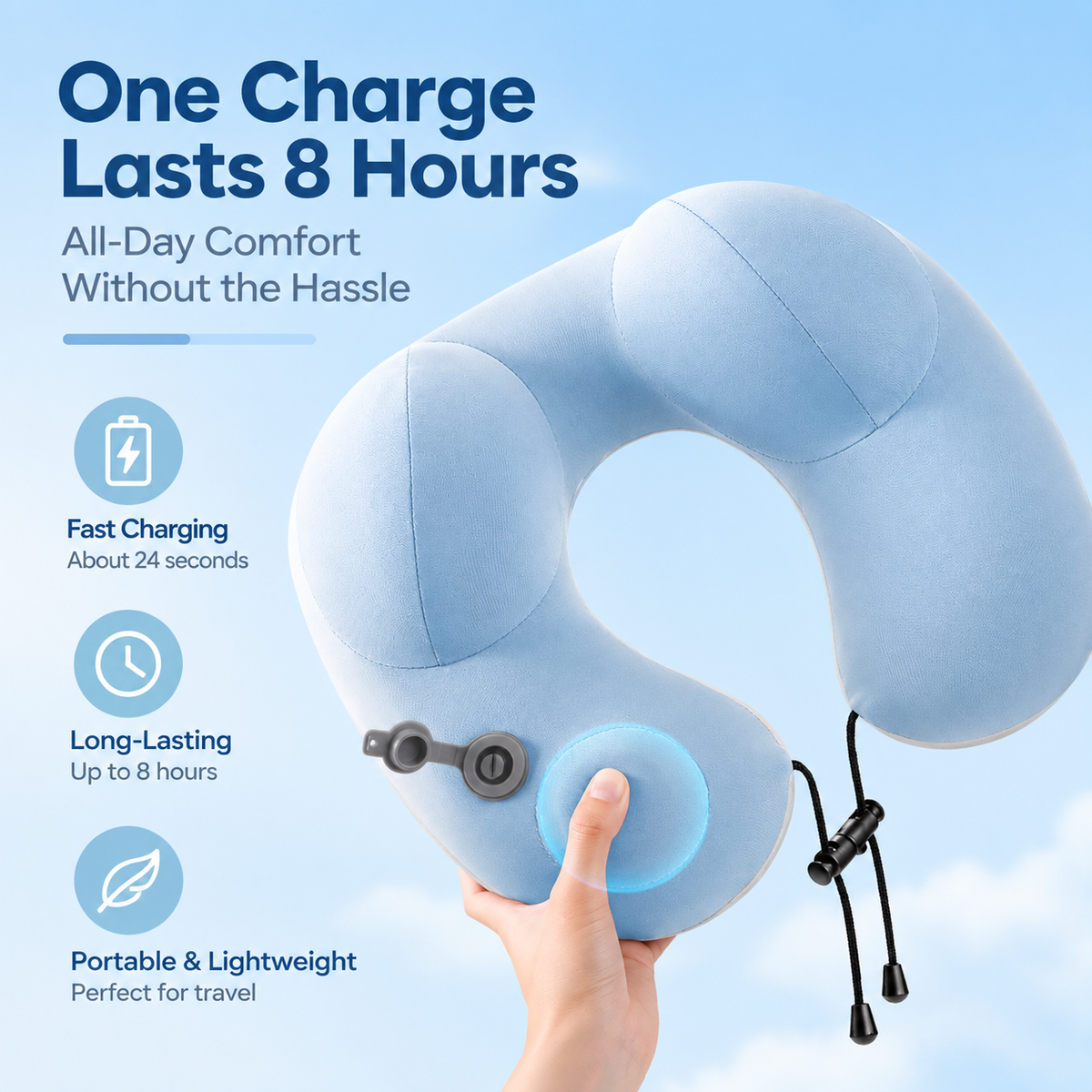 Slumblr® Inflatable U-shaped Pillow Travel Cushion
