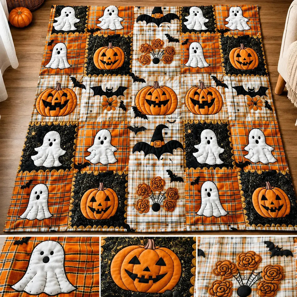 Slumblr® Halloween Patchwork Blanket Slumblr