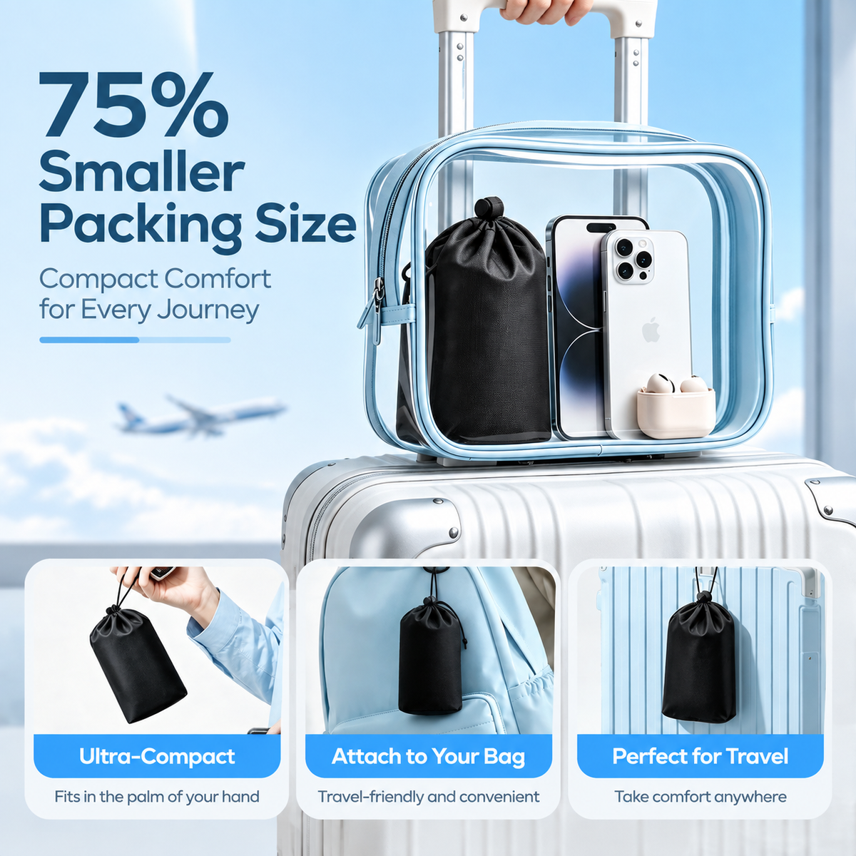 Slumblr® Inflatable U-shaped Pillow Travel Cushion