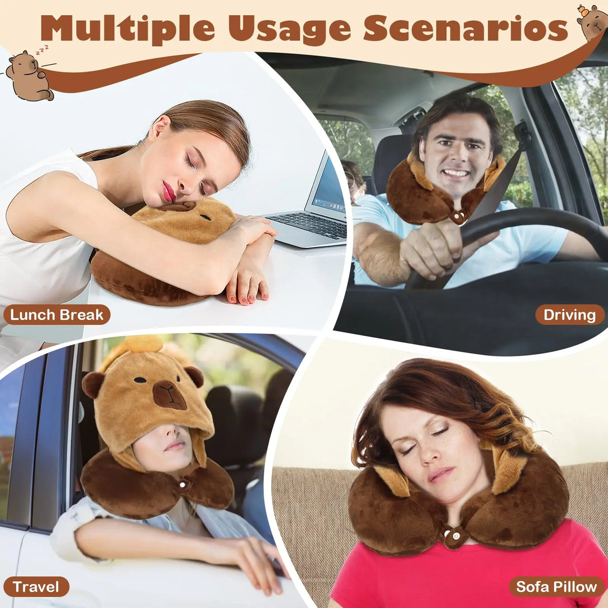 Slumblr® Capybara Travel Pillow Slumblr