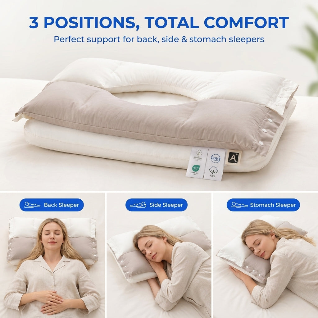 Slumblr® Dual-Sided Adjustable Cotton Pillow