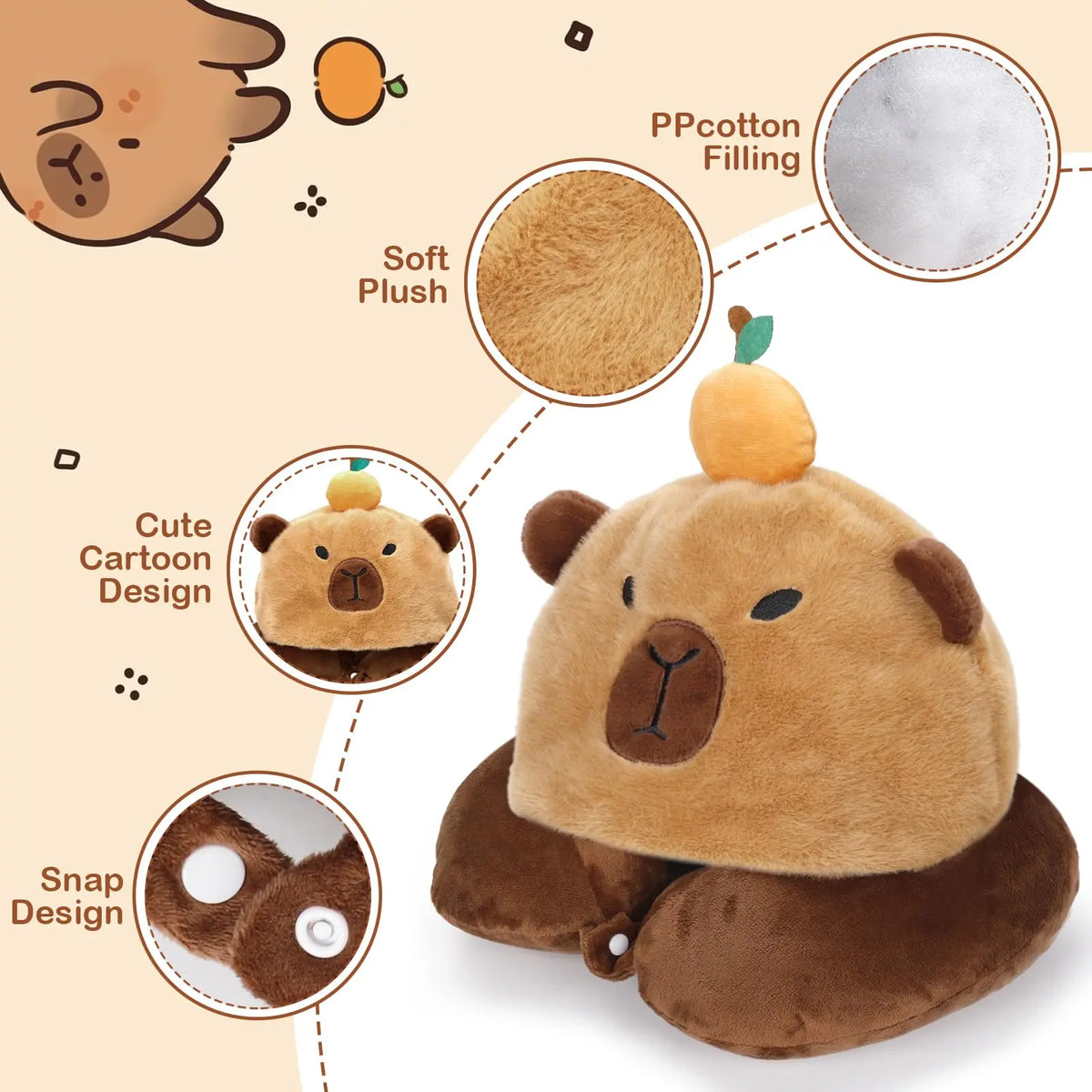 Slumblr® Capybara Travel Pillow Slumblr
