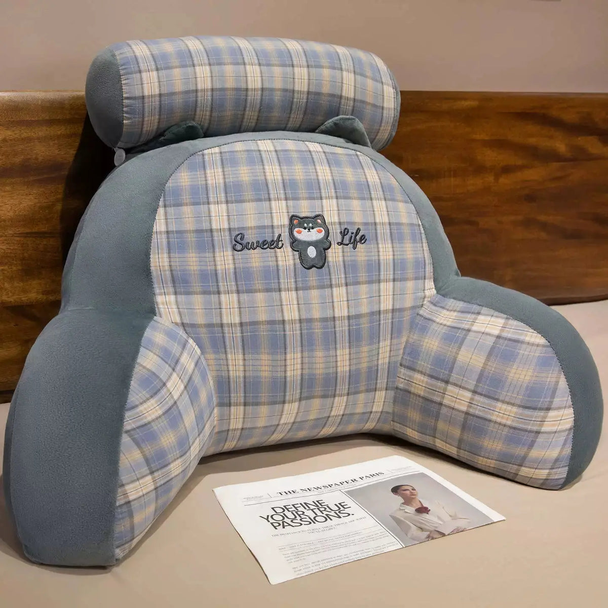Slumblr® Soft Polyester Bed Backrest Cushion for Reading Slumblr