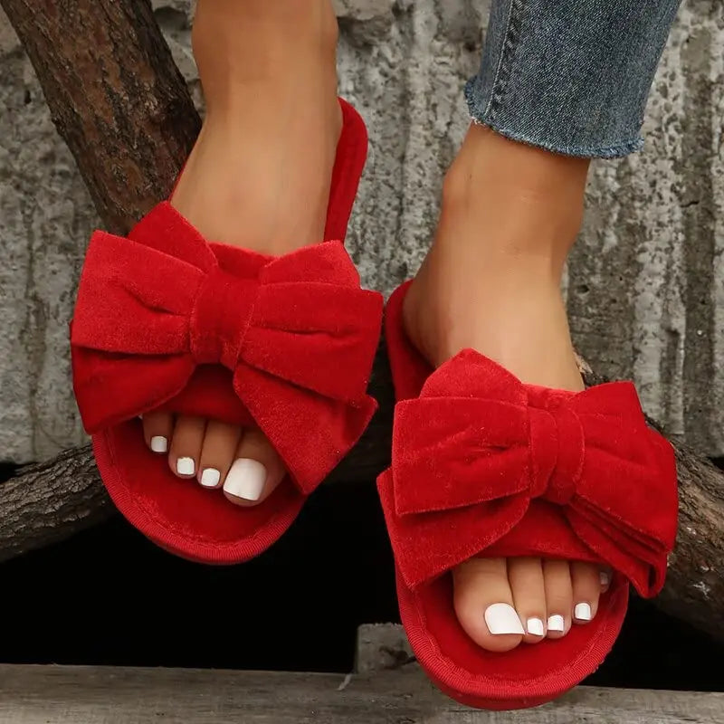 Slumblr® Velvet Bow Slippers Slumblr