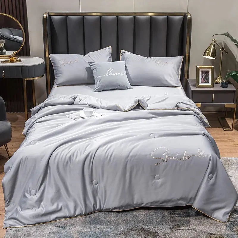 Slumblr® Washed Silk Summer Quilt Set (3Pcs) Slumblr