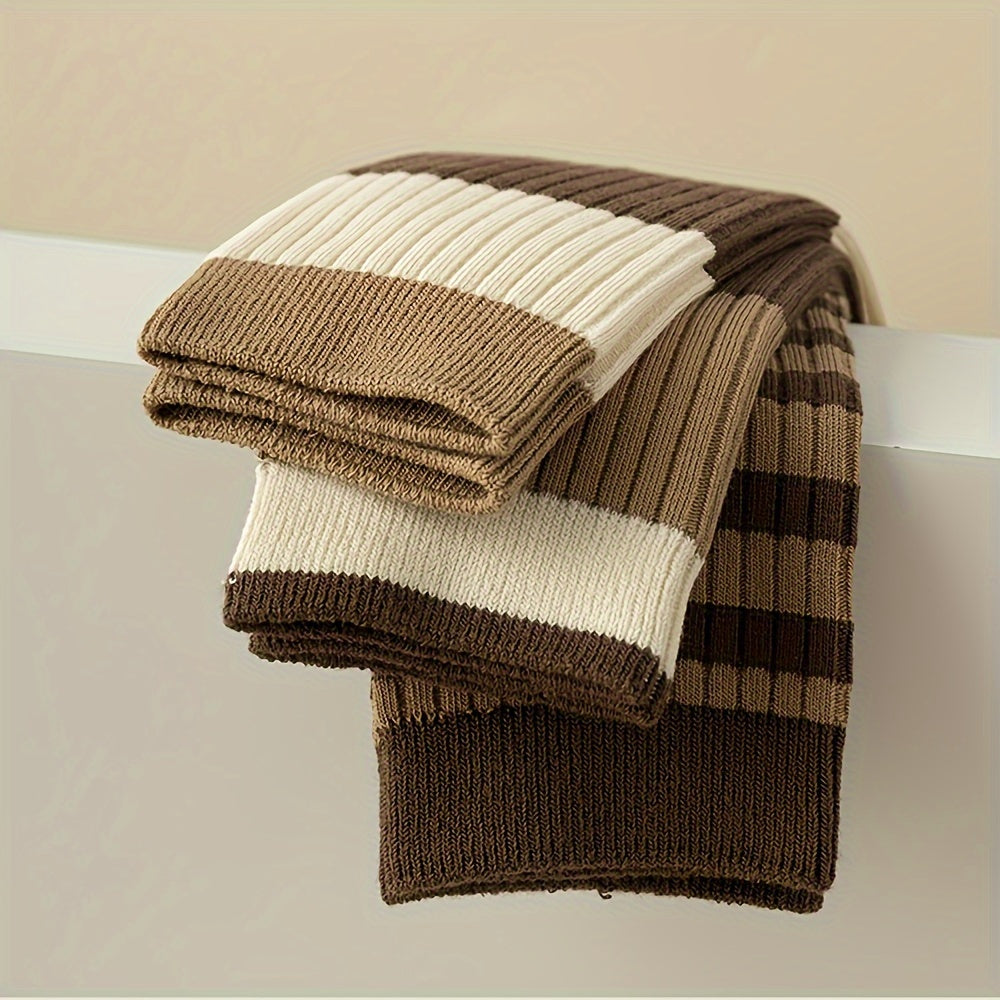 Slumblr® Brown Striped Crew Socks (5 Pairs)