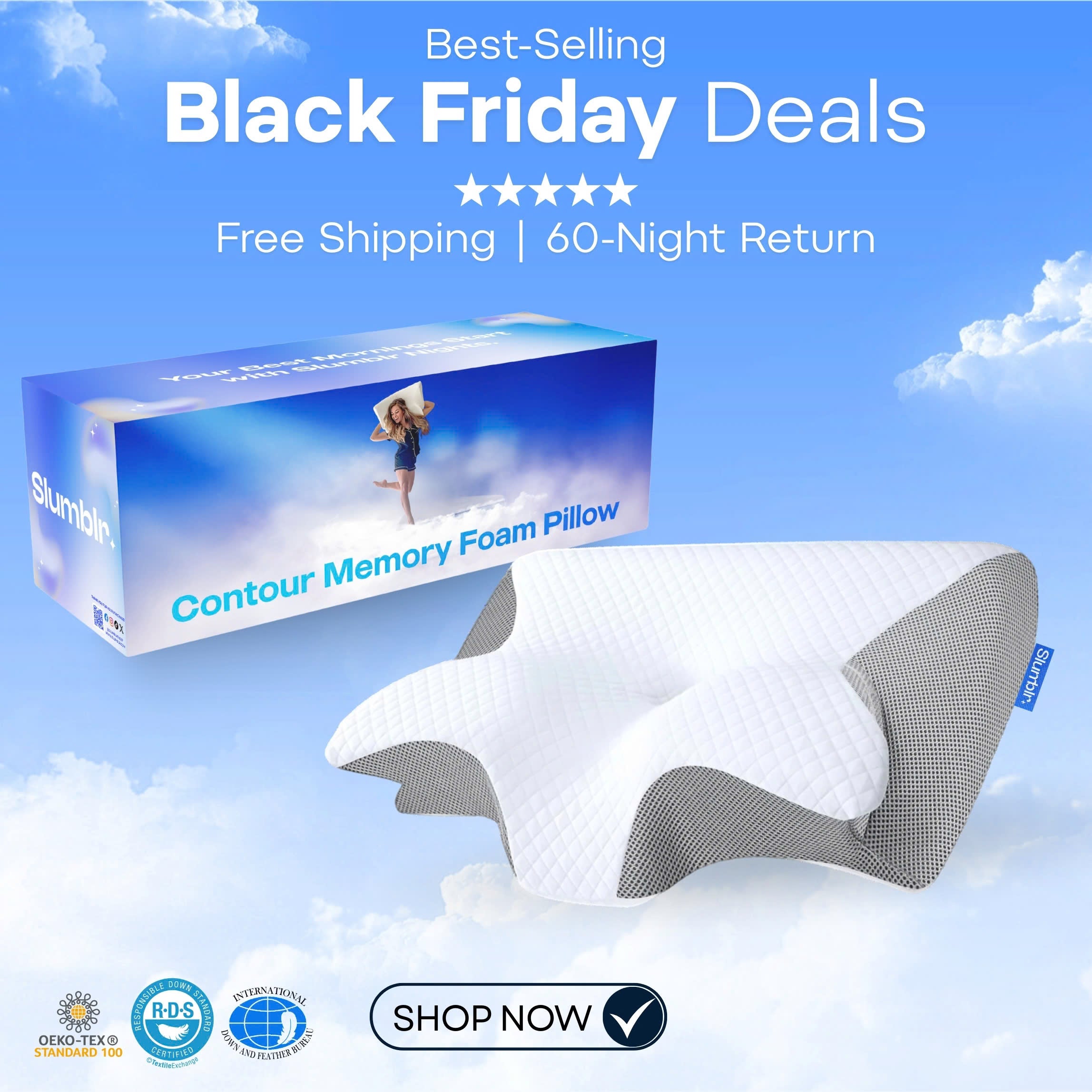 Contour Relief Pillow | Neck Pain Relief Support Memory Foam Ergonomic