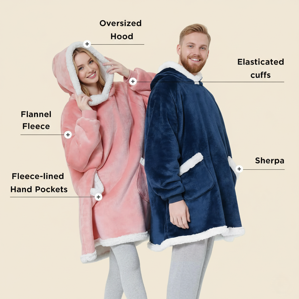 Slumblr® Oversized Flannel Hoodie Blanket