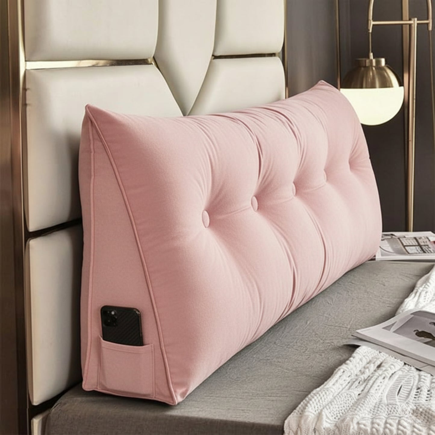 Slumblr® Large Triangle Headboard Pillow Ergonomic Wedge Backrest