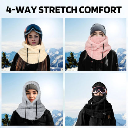 Slumblr® Winter Fleece-lined Hooded Beanie Scarf Travel