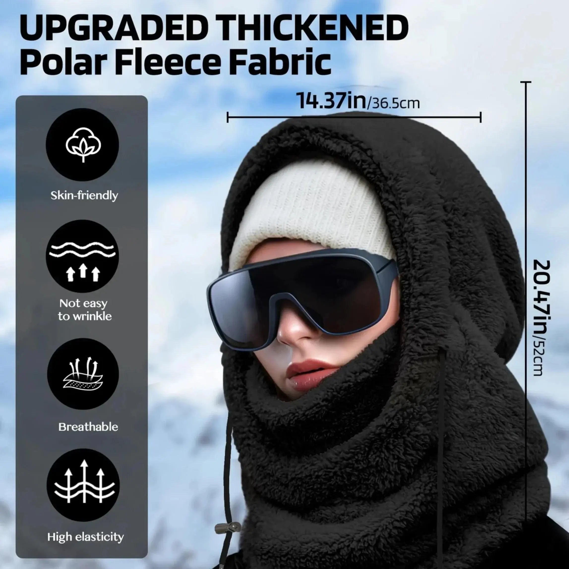 Slumblr® Winter Fleece-lined Hooded Beanie Scarf Travel Slumblr